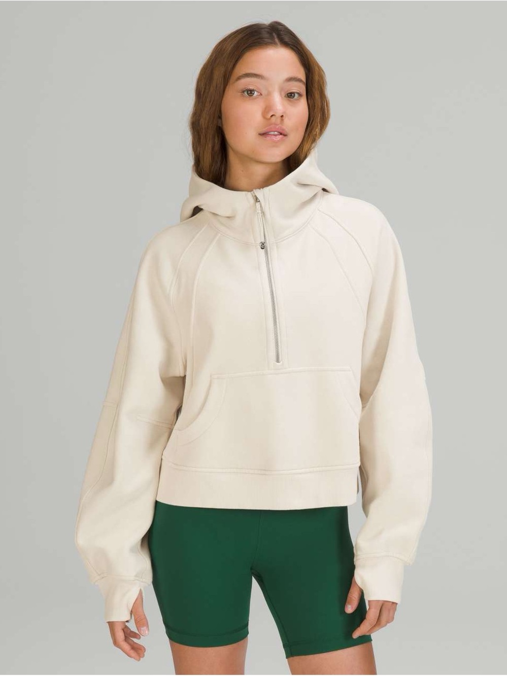 Lululemon Scuba Oversized Half-Zip Hoodie Bone M/L Cream